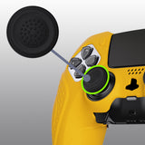 PlayVital Guardian Edition Anti-Slip Ergonomic Silicone Cover Case for ps5 Edge Controller, Soft Rubber Protector Skin for ps5 Edge Wireless Controller with Thumb Grip Caps - Caution Yellow - EHPFP012