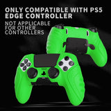 PlayVital Guardian Edition Anti-Slip Ergonomic Silicone Cover Case for ps5 Edge Controller, Soft Rubber Protector Skin for ps5 Edge Wireless Controller with Thumb Grip Caps - Green - EHPFP010