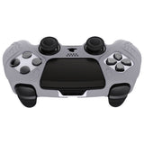 PlayVital Guardian Edition Anti-Slip Ergonomic Silicone Cover Case for ps5 Edge Controller, Soft Rubber Protector Skin for ps5 Edge Wireless Controller with Thumb Grip Caps - Metallic Gray - EHPFP011