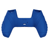 PlayVital Guardian Edition Blue Ergonomic Soft Anti-slip Controller Silicone Case Cover, Rubber Protector Skins with Black Joystick Caps for PS5 Controller - YHPF008