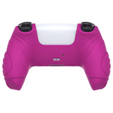 PlayVital Guardian Edition Neon Purple Ergonomic Soft Anti-slip Controller Silicone Case Cover, Rubber Protector Skins with Black Joystick Caps for PS5 Controller - YHPF026