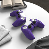 PlayVital Guardian Edition Purple Ergonomic Soft Anti-slip Controller Silicone Case Cover, Rubber Protector Skins with Black Joystick Caps for PS5 Controller - YHPF007