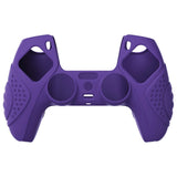 PlayVital Guardian Edition Purple Ergonomic Soft Anti-slip Controller Silicone Case Cover, Rubber Protector Skins with Black Joystick Caps for PS5 Controller - YHPF007