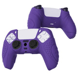 PlayVital Guardian Edition Purple Ergonomic Soft Anti-slip Controller Silicone Case Cover, Rubber Protector Skins with Black Joystick Caps for PS5 Controller - YHPF007