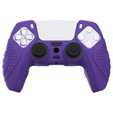 PlayVital Guardian Edition Purple Ergonomic Soft Anti-slip Controller Silicone Case Cover, Rubber Protector Skins with Black Joystick Caps for PS5 Controller - YHPF007