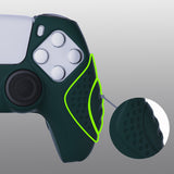 PlayVital Guardian Edition Racing Green Ergonomic Soft Anti-slip Controller Silicone Case Cover, Rubber Protector Skins with Black Joystick Caps for PS5 Controller - YHPF004