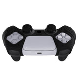 PlayVital Guardian Edition Black Ergonomic Soft Controller Silicone Case Grips for PS5, Rubber Protector Skins with Thumbstick Caps for PS5 Controller – Compatible with Charging Station - YHPF014