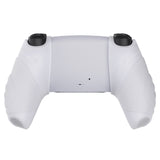 PlayVital Guardian Edition Clear White Ergonomic Soft Controller Silicone Case Grips for PS5, Rubber Protector Skins with Thumbstick Caps for PS5 Controller – Compatible with Charging Station - YHPF018