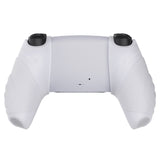 PlayVital Guardian Edition Clear White Ergonomic Soft Controller Silicone Case Grips for PS5, Rubber Protector Skins with Thumbstick Caps for PS5 Controller – Compatible with Charging Station - YHPF018