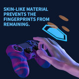 PlayVital Guardian Edition Pink & Purple & Blue Ergonomic Soft Anti-Slip Controller Silicone Case Cover for PS4, Rubber Protector Skins with black Joystick Caps for PS4 Slim PS4 Pro Controller - P4CC0073