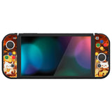 PlayVital ZealProtect Soft Protective Case for Switch OLED, Flexible Protector Joycon Grip Cover for Switch OLED with Thumb Grip Caps & ABXY Direction Button Caps - Halloween Pumpkin Fest - XSOYV6043