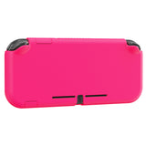 PlayVital Customized Protective Grip Case for NS Switch Lite, Bright Pink Hard Cover Protector for NS Switch Lite - 1 x Black Border Tempered Glass Screen Protector Included - YYNLP008