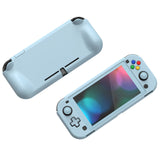 PlayVital Customized Protective Grip Case for NS Switch Lite, Heaven Blue Hard Cover Protector for NS Switch Lite - 1 x Black Border Tempered Glass Screen Protector Included - YYNLP013