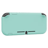PlayVital Customized Protective Grip Case for NS Switch Lite, Misty Green Hard Cover Protector for NS Switch Lite - 1 x Black Border Tempered Glass Screen Protector Included - YYNLP011