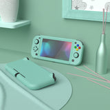 PlayVital Customized Protective Grip Case for NS Switch Lite, Misty Green Hard Cover Protector for NS Switch Lite - 1 x Black Border Tempered Glass Screen Protector Included - YYNLP011
