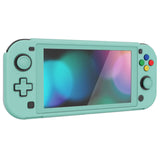 PlayVital Customized Protective Grip Case for NS Switch Lite, Misty Green Hard Cover Protector for NS Switch Lite - 1 x Black Border Tempered Glass Screen Protector Included - YYNLP011