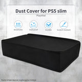 PlayVital Horizontal Dust Cover for ps5 Slim Digital Edition(The New Smaller Design), Nylon Dust Proof Protector Waterproof Cover Sleeve for ps5 Slim Console - Black - RTKPFM001