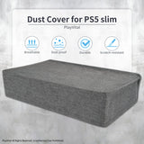 PlayVital Horizontal Dust Cover for ps5 Slim Digital Edition(The New Smaller Design), Nylon Dust Proof Protector Waterproof Cover Sleeve for ps5 Slim Console - Gray - RTKPFM002