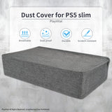 PlayVital Horizontal Dust Cover for ps5 Slim Digital Edition(The New Smaller Design), Nylon Dust Proof Protector Waterproof Cover Sleeve for ps5 Slim Console - Gray - RTKPFM002