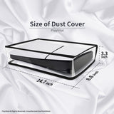PlayVital Horizontal Dust Cover for ps5 Slim Digital Edition(The New Smaller Design), Transparent Dust Proof Protector Waterproof Cover Sleeve for ps5 Slim Console - RTKPFM003