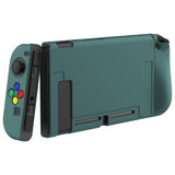 PlayVital Hunter Green Protective Case for NS Switch, Soft TPU Slim Case Cover for NS Switch Joy-Con Console with Colorful ABXY Direction Button Caps - NTU6036G2