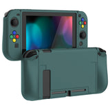 PlayVital Hunter Green Protective Case for NS Switch, Soft TPU Slim Case Cover for NS Switch Joy-Con Console with Colorful ABXY Direction Button Caps - NTU6036G2