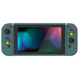 PlayVital Hunter Green Protective Case for NS Switch, Soft TPU Slim Case Cover for NS Switch Joy-Con Console with Colorful ABXY Direction Button Caps - NTU6036G2