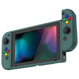 PlayVital Hunter Green Protective Case for NS Switch, Soft TPU Slim Case Cover for NS Switch Joy-Con Console with Colorful ABXY Direction Button Caps - NTU6036G2