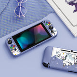 PlayVital ICY Cube Penguin Protective Case for NS, Soft TPU Slim Case Cover for NS Joycon Console with Colorful ABXY Direction Button Caps - NTU6023G2