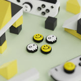PlayVital Happy & Gloomy Style B Switch Thumb Grip Caps, Joystick Caps for NS Switch Lite, Silicone Analog Cover Thumbstick Grips for Joycon of Switch OLED - NJM1202