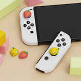 PlayVital Lemon & Strawberry Switch Thumb Grip Caps, Joystick Caps for NS Switch Lite, Silicone Analog Cover Thumbstick Grips for Joycon of Switch OLED - NJM1200