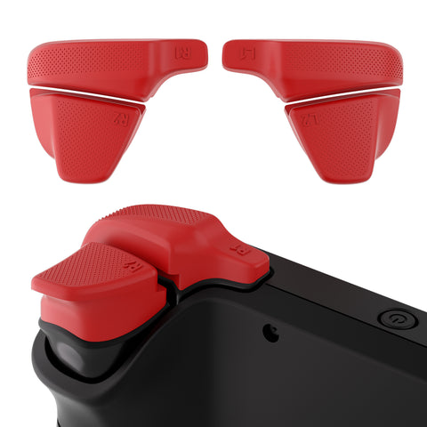 PlayVital LR INCREASER Shoulder Buttons Trigger Enhancement Set for Steam Deck, Natural Grip Added Height and Width Buttons for Steam Deck, L1R1L2R2 Extender for Steam Deck - Passion Red - DJMSDJ004