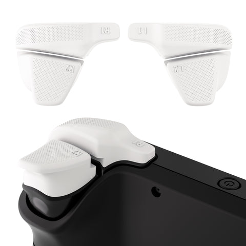 PlayVital LR INCREASER Shoulder Buttons Trigger Enhancement Set for Steam Deck, Natural Grip Added Height and Width Buttons for Steam Deck, L1R1L2R2 Extender for Steam Deck - White - DJMSDJ002