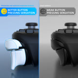 PlayVital LR INCREASER Shoulder Buttons Trigger Enhancement Set for Steam Deck, Natural Grip Added Height and Width Buttons for Steam Deck, L1R1L2R2 Extender for Steam Deck - White - DJMSDJ002
