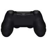 PlayVital Line & Dot Black Silicone Cover Skin for ps4 Controller, Anti-Slip Soft Protector Case Cover with Thumb Grip Caps for ps4 for ps4 Slim for ps4 Pro Controller - CLRP4P001