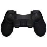 PlayVital Line & Dot Black Silicone Cover Skin for ps4 Controller, Anti-Slip Soft Protector Case Cover with Thumb Grip Caps for ps4 for ps4 Slim for ps4 Pro Controller - CLRP4P001