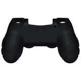 PlayVital Line & Dot Black Silicone Cover Skin for ps4 Controller, Anti-Slip Soft Protector Case Cover with Thumb Grip Caps for ps4 for ps4 Slim for ps4 Pro Controller - CLRP4P001