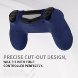 PlayVital Line & Dot Midnight Blue Silicone Cover Skin for ps4 Controller, Anti-Slip Soft Protector Case Cover with Thumb Grip Caps for ps4 for ps4 Slim for ps4 Pro Controller - CLRP4P005