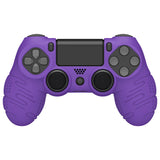 PlayVital Line & Dot Purple Silicone Cover Skin for ps4 Controller, Anti-Slip Soft Protector Case Cover with Thumb Grip Caps for ps4 for ps4 Slim for ps4 Pro Controller - CLRP4P004