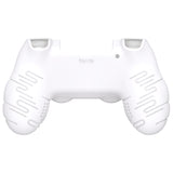 PlayVital Line & Dot White Silicone Cover Skin for ps4 Controller, Anti-Slip Soft Protector Case Cover with Thumb Grip Caps for ps4 for ps4 Slim for ps4 Pro Controller - CLRP4P002