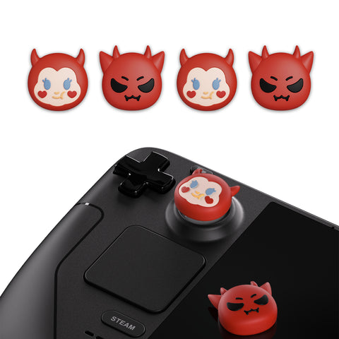 PlayVital Thumb Grip Caps for Steam Deck, Silicone Thumbsticks Grips Joystick Caps for Steam Deck - Little Devils - YFSDM026