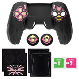 PlayVital Magic Wings Protective Silicone Cover Skin for PS5 Controller – Soft Anti-Slip Grip Protector Case for PS5 Controller with Thumbstick Caps & Themed Stickers, Charging Station Compatible - Black - YLEPFP001