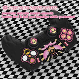 PlayVital Magic Wings Protective Silicone Cover Skin for PS5 Controller – Soft Anti-Slip Grip Protector Case for PS5 Controller with Thumbstick Caps & Themed Stickers, Charging Station Compatible - Black - YLEPFP001