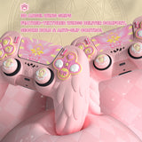 PlayVital Magic Wings Protective Silicone Cover Skin for PS5 Controller – Soft Anti-Slip Grip Protector Case for PS5 Controller with Thumbstick Caps & Themed Stickers, Charging Station Compatible - Pink - YLEPFP003