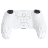 PlayVital Magic Wings Protective Silicone Cover Skin for PS5 Controller – Soft Anti-Slip Grip Protector Case for PS5 Controller with Thumbstick Caps & Themed Stickers, Charging Station Compatible - White - YLEPFP002
