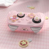 PlayVital Magic Wings Silicone Cover for Nintendo Switch 2 Pro Controller, Cute Protective Skin Case for Switch 2 Pro Controller with Back Button Caps, Thumb Grips & Stickers - Pink - PQCPTP001