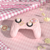PlayVital Magic Wings Silicone Cover for Nintendo Switch 2 Pro Controller, Cute Protective Skin Case for Switch 2 Pro Controller with Back Button Caps, Thumb Grips & Stickers - Pink - PQCPTP001