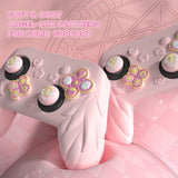 PlayVital Magic Wings Silicone Cover for Nintendo Switch 2 Pro Controller, Cute Protective Skin Case for Switch 2 Pro Controller with Back Button Caps, Thumb Grips & Stickers - Pink - PQCPTP001