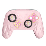 PlayVital Magic Wings Silicone Cover for Nintendo Switch 2 Pro Controller, Cute Protective Skin Case for Switch 2 Pro Controller with Back Button Caps, Thumb Grips & Stickers - Pink - PQCPTP001