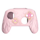PlayVital Magic Wings Silicone Cover for Nintendo Switch 2 Pro Controller, Cute Protective Skin Case for Switch 2 Pro Controller with Back Button Caps, Thumb Grips & Stickers - Pink - PQCPTP001